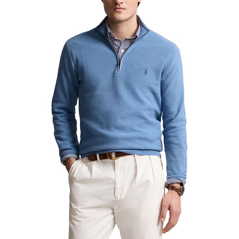 Polo Ralph Lauren Mesh-Knit Cotton Quarter-Zip Sweater image number 0